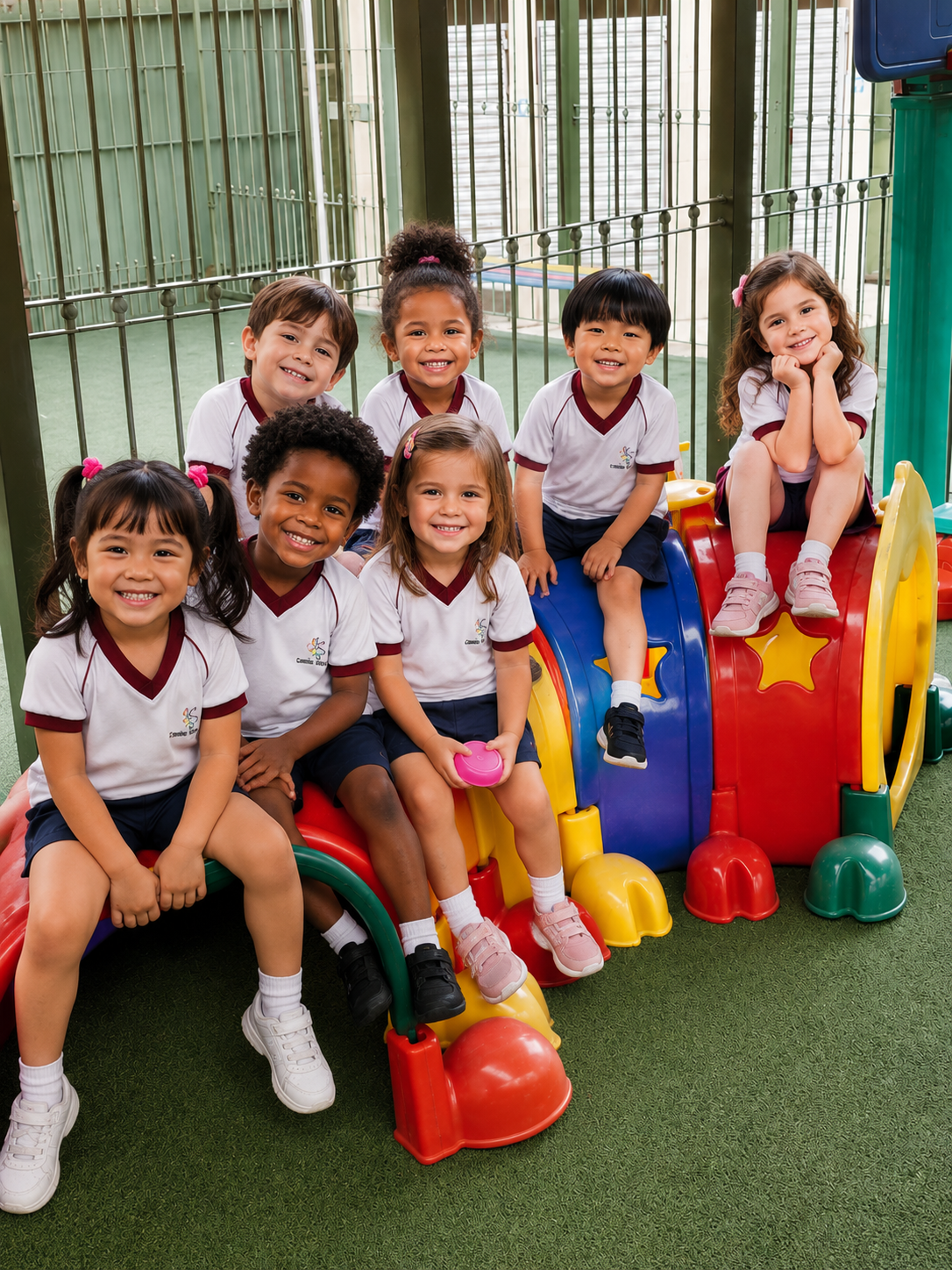 Suellen com alunos